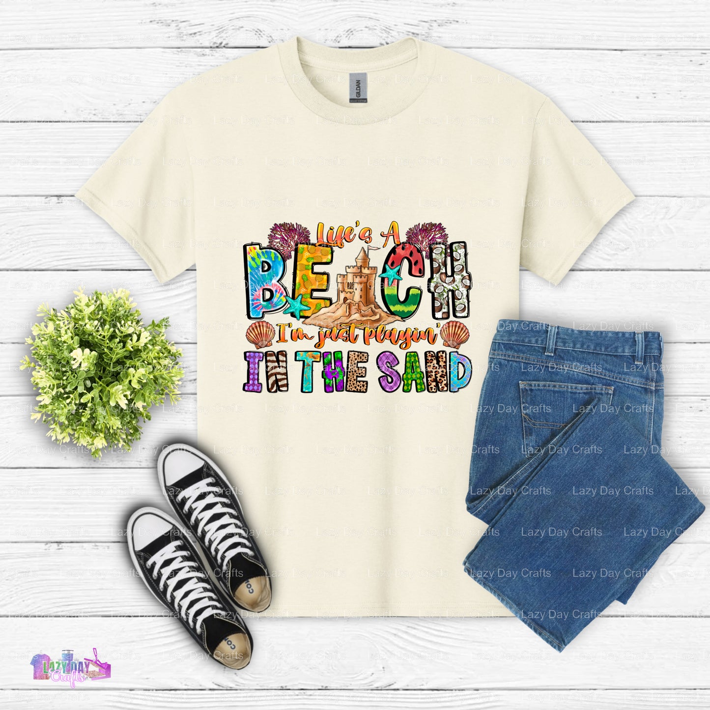 Life is a Beach I'm Just Playin' In The Sand – Beach Life DTF Transfer