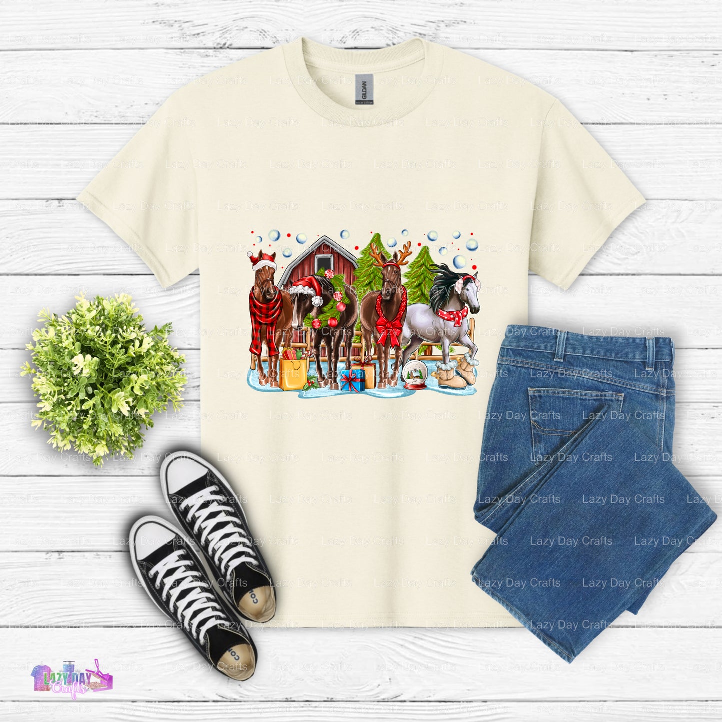 Christmas Themed Horse  – Horse DTF Transfer