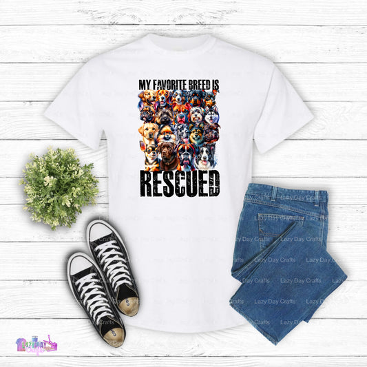 Rescued – Lazy Day Dogs DTF Transfer