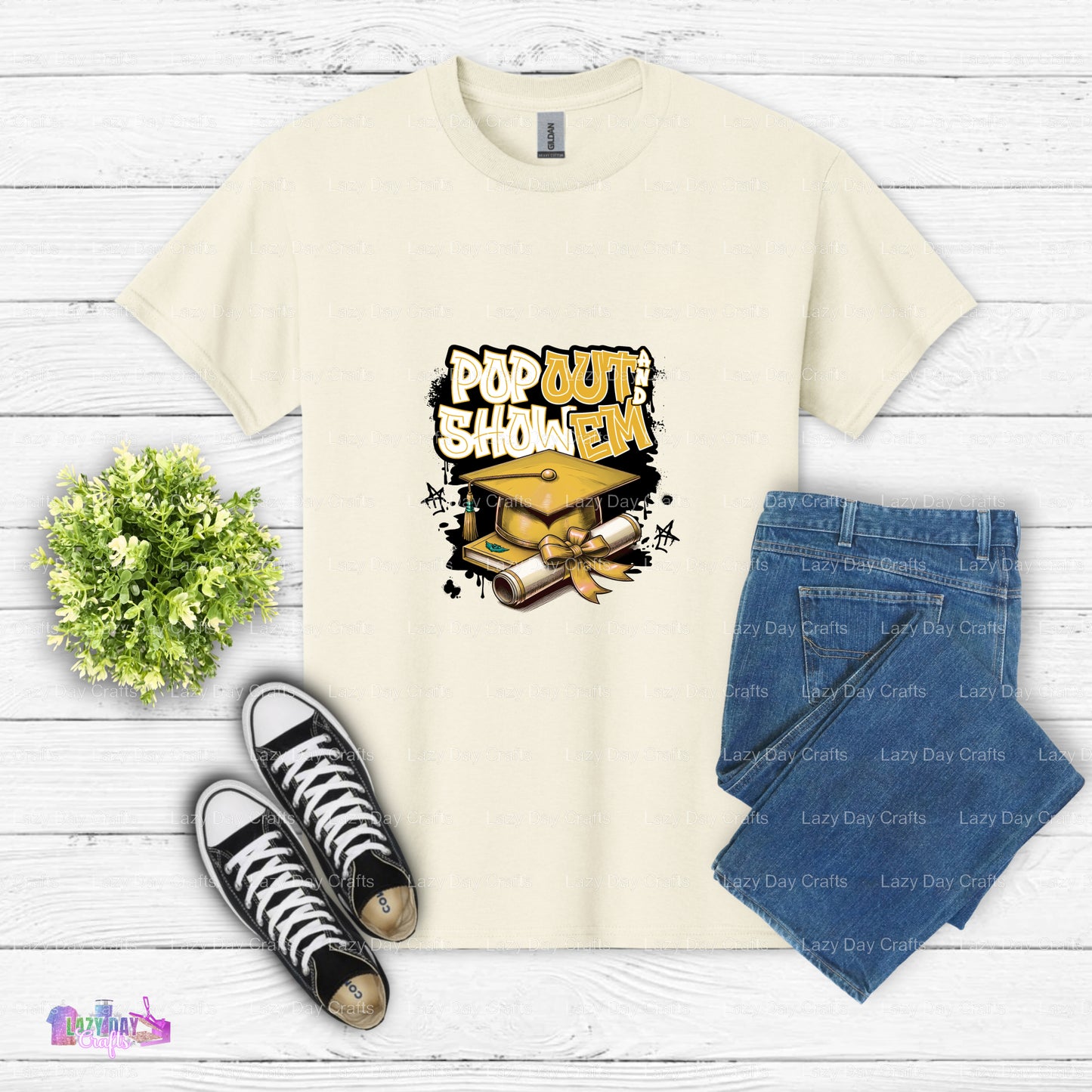 SENIOR Yellow Graduation Cap & Scroll – Senior Graduation DTF Transfer