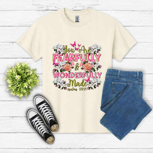 You Are Fearfully & Wonderfully Made Psalms 139:14 – Christian DTF Transfer