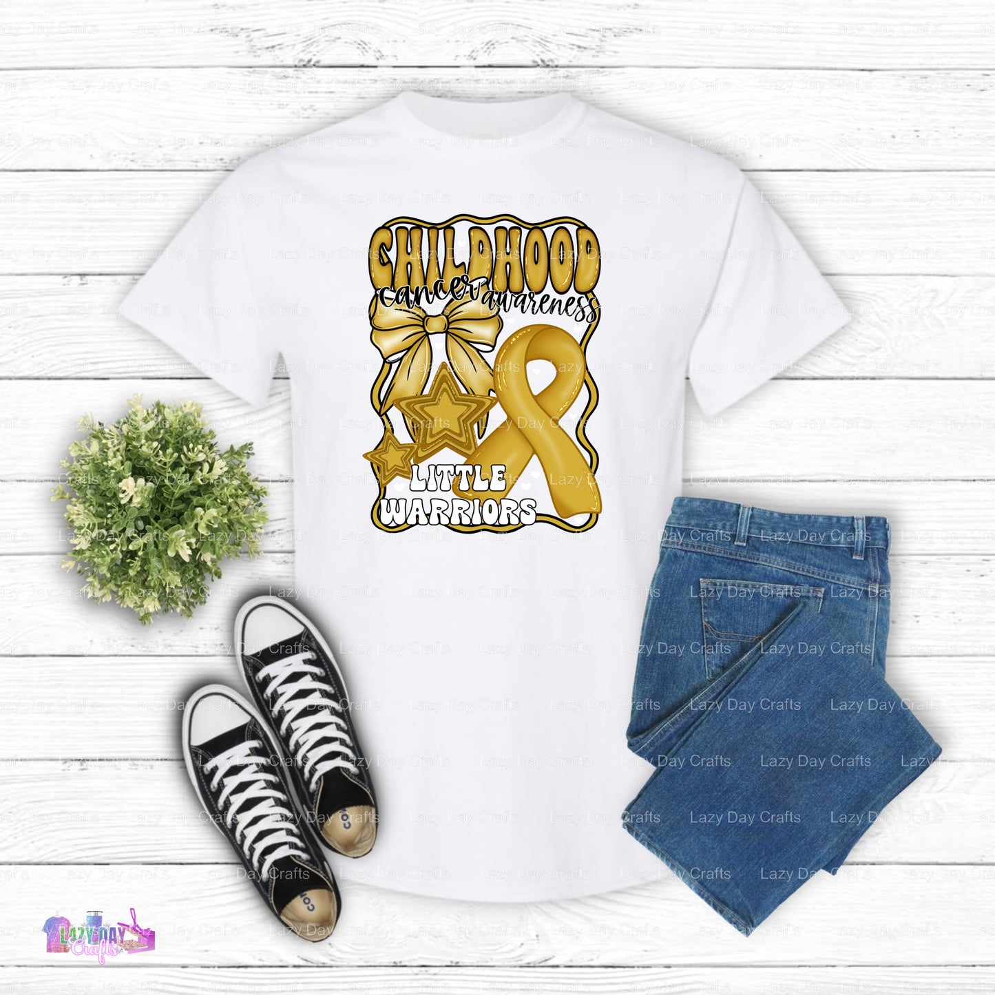 Childhood Cancer White – Childhood Cancer Awareness DTF Transfer