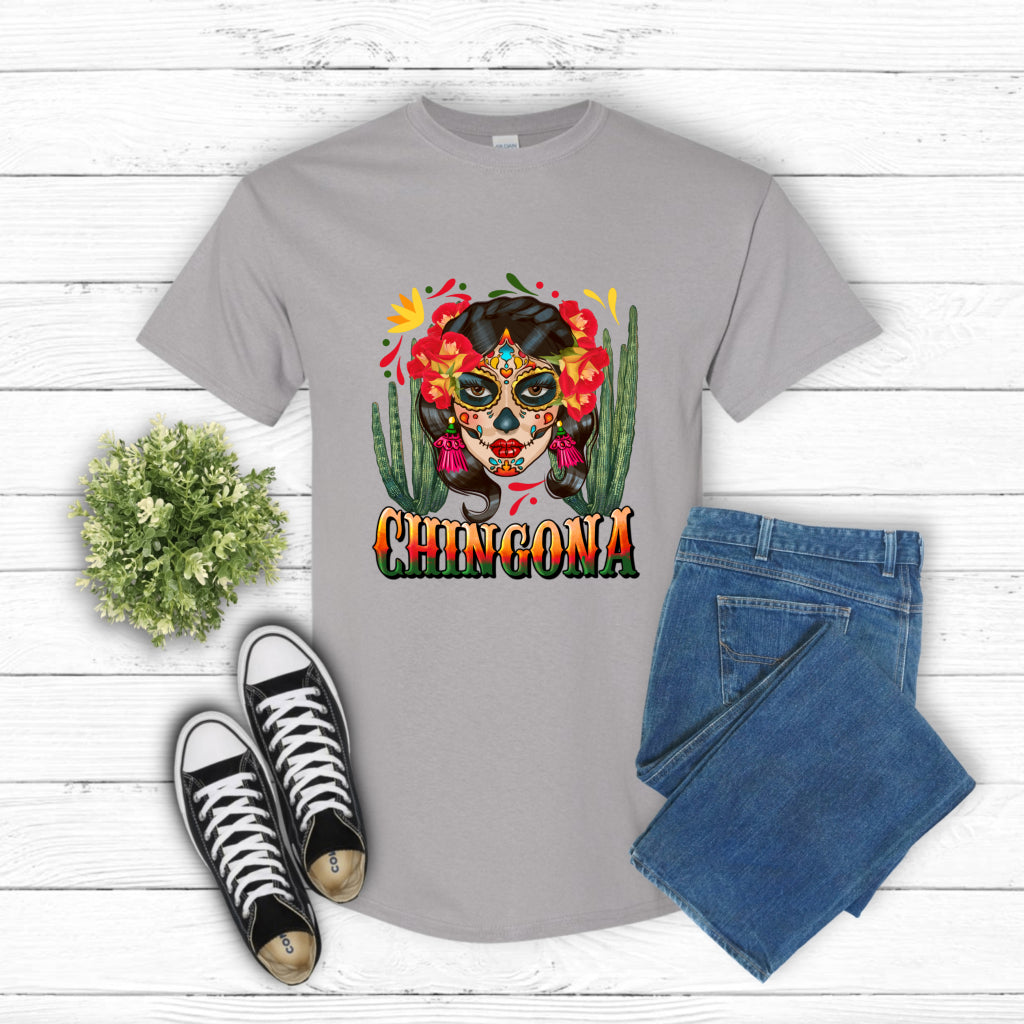 Chingona Sugar Skull – Hispanic Heritage DTF Transfer
