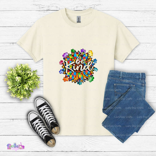 Be Kind Sunflower Autism Awareness – DTF Transfer