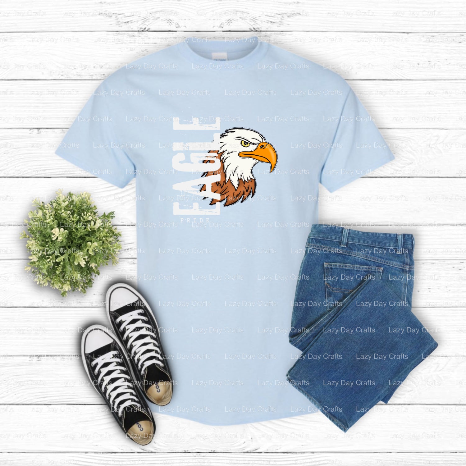 EAGLE PRIDE Distressed Eagle Head – School Mascot DTF Transfer (view 1 of 2) – by Lazy Day Crafts – DTF Transfers – School...