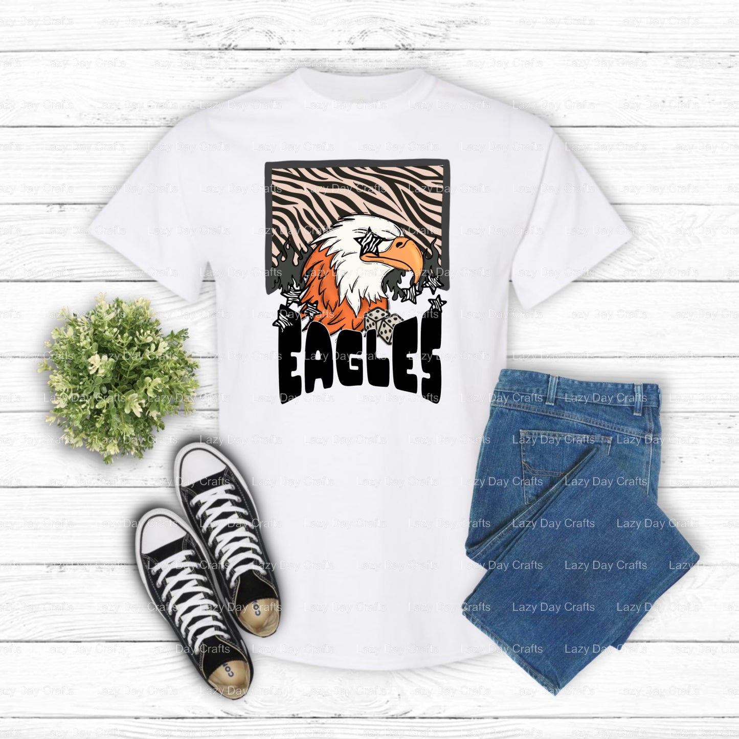 EAGLES Mascot Head – School Spirit DTF Transfer (view 1 of 2) – by Lazy Day Crafts – DTF Transfers – School Mascot DTF, Sc...