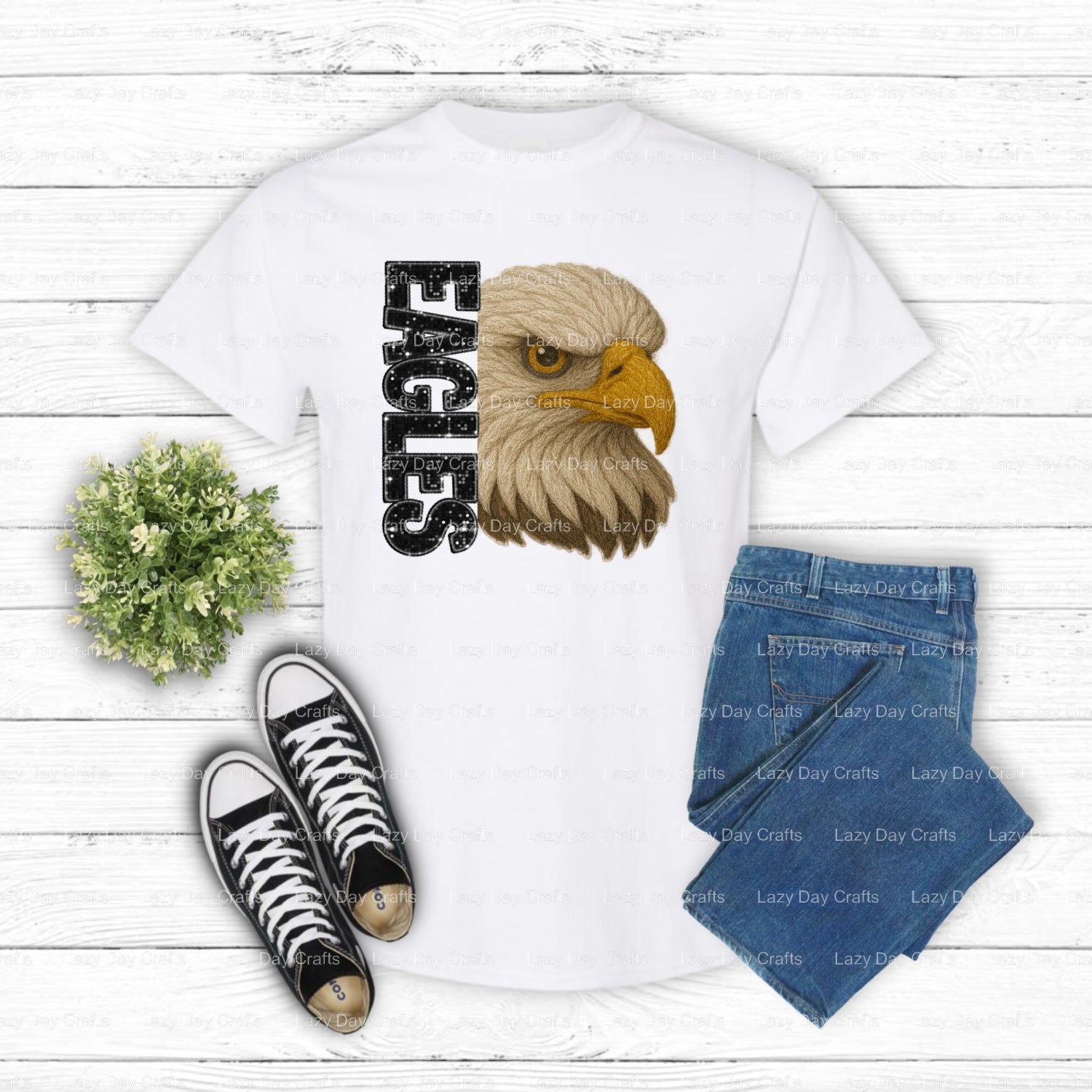 Eagles Mascot Head – School Spirit DTF Transfer (view 2 of 2) – by Lazy Day Crafts – DTF Transfers – School Mascot, DTF Tr...