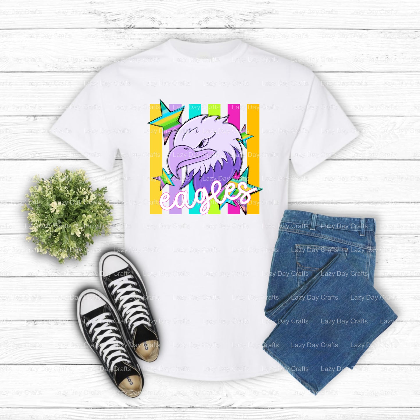 Eagles Mascot – School Spirit DTF Transfer (view 2 of 2) – by Lazy Day Crafts – DTF Transfers – School Mascot, DTF Transfer