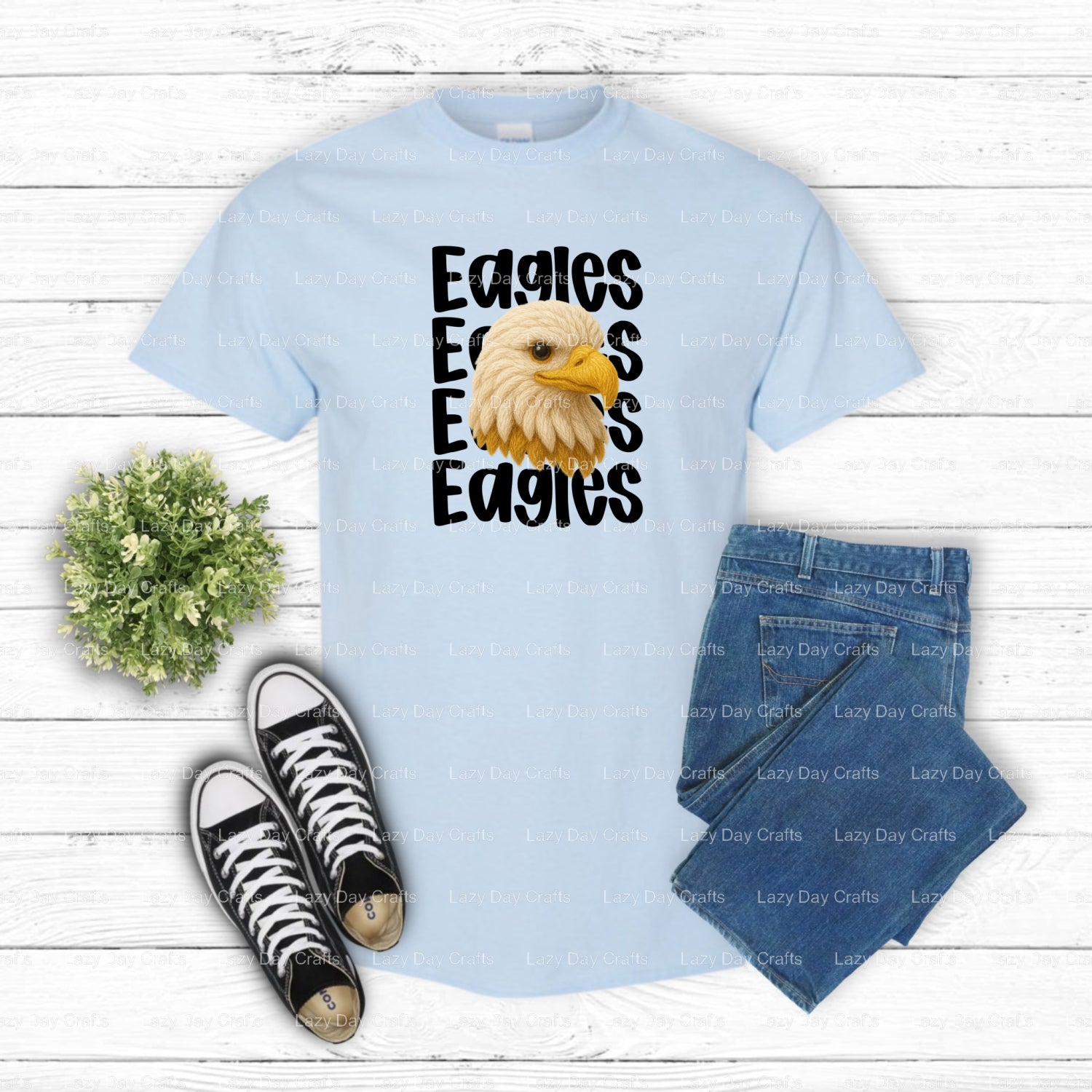 EAGLES – School Mascot DTF Transfer (view 1 of 2) – by Lazy Day Crafts – DTF Transfers – School Mascot, Ready to Press DTF