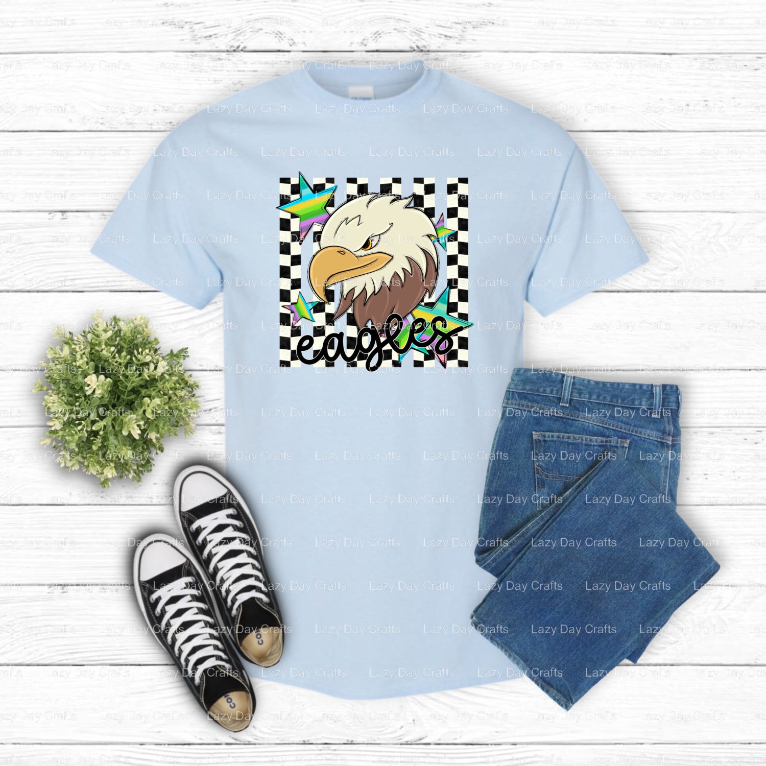EAGLES School Mascot – DTF Transfer (view 1 of 2) – by Lazy Day Crafts – DTF Transfers – School Mascot, Apparel Decor