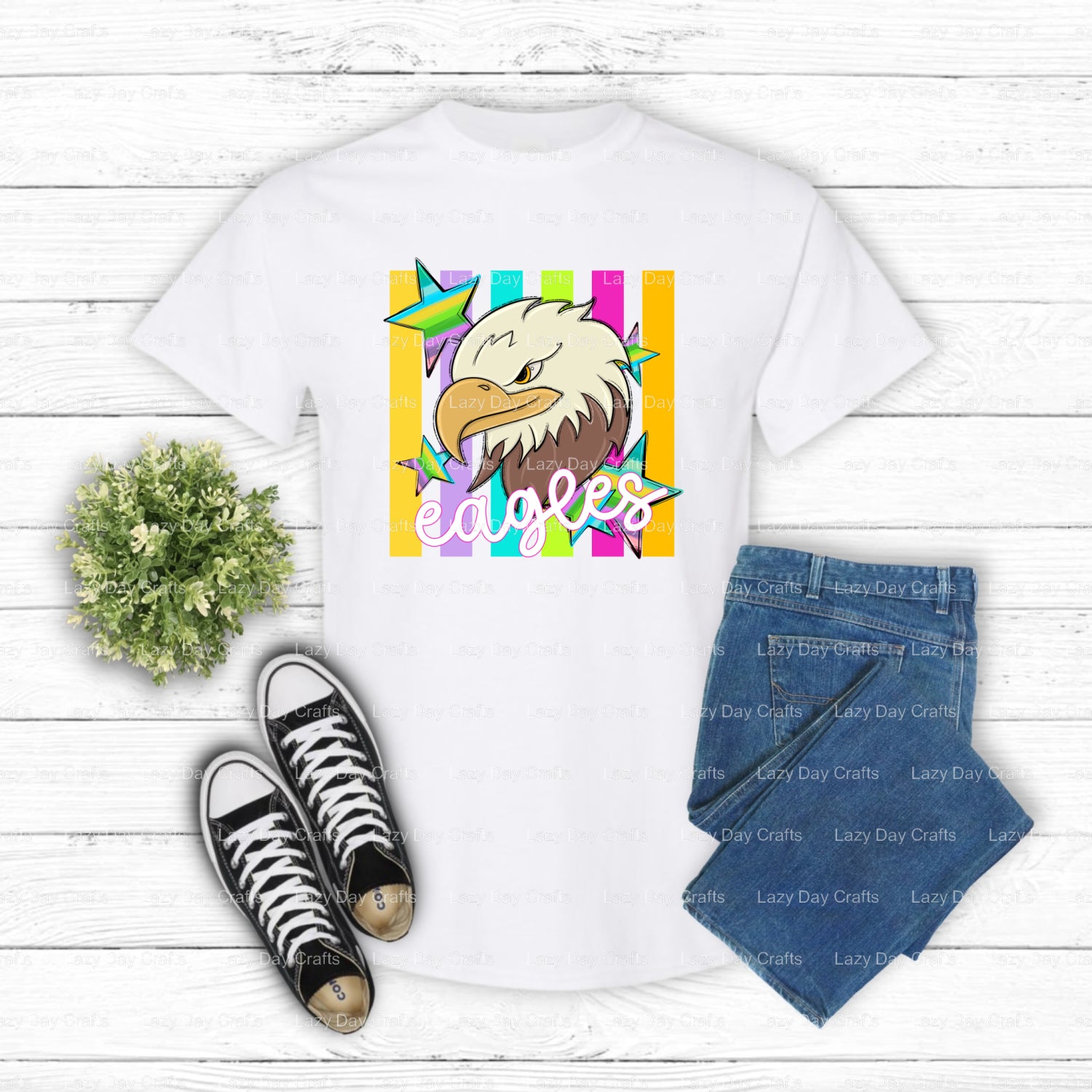 EAGLES School Mascot – DTF Transfer (view 1 of 2) – by Lazy Day Crafts – DTF Transfers – School Mascot, Apparel Decor