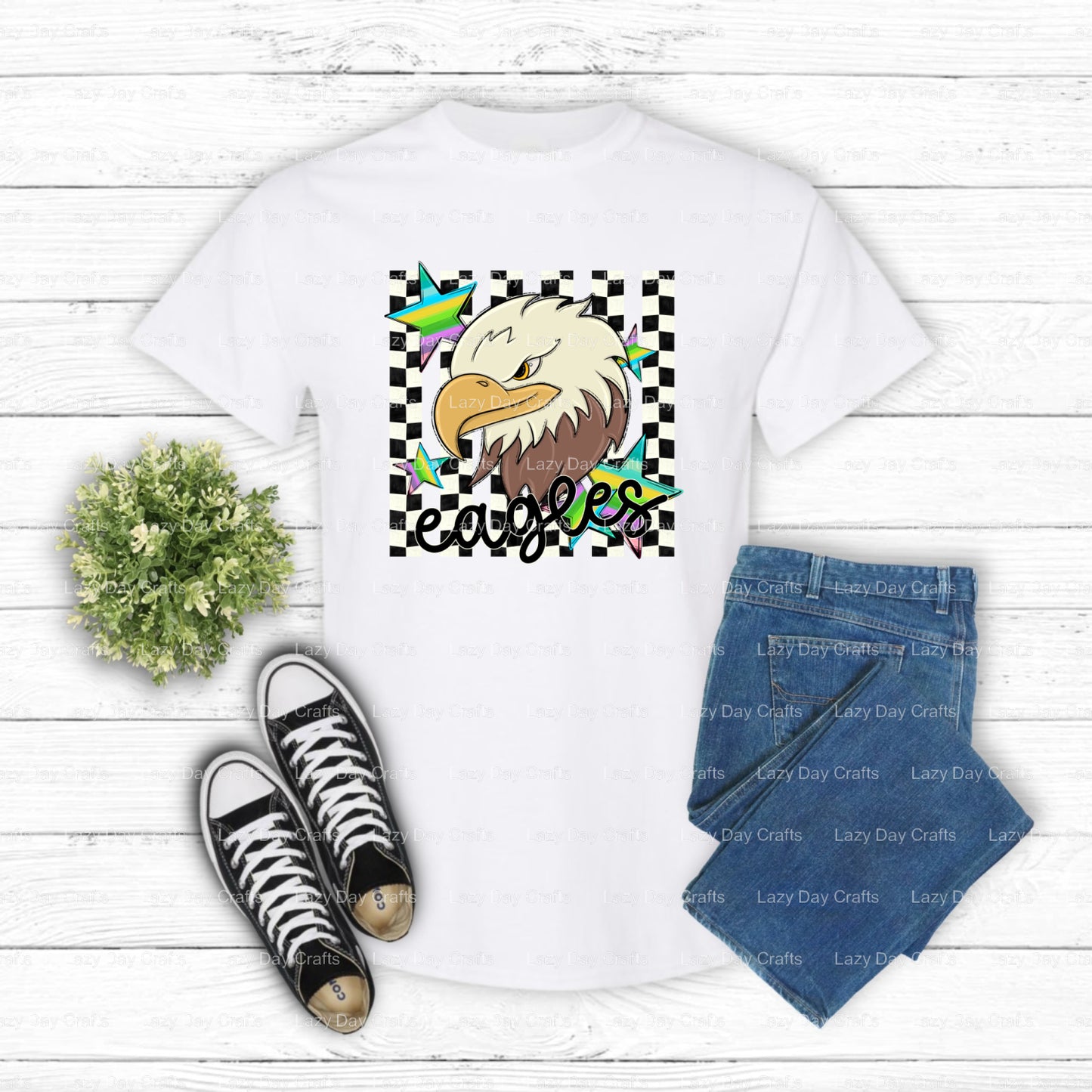 EAGLES School Mascot – DTF Transfer (view 2 of 2) – by Lazy Day Crafts – DTF Transfers – School Mascot, Apparel Decor