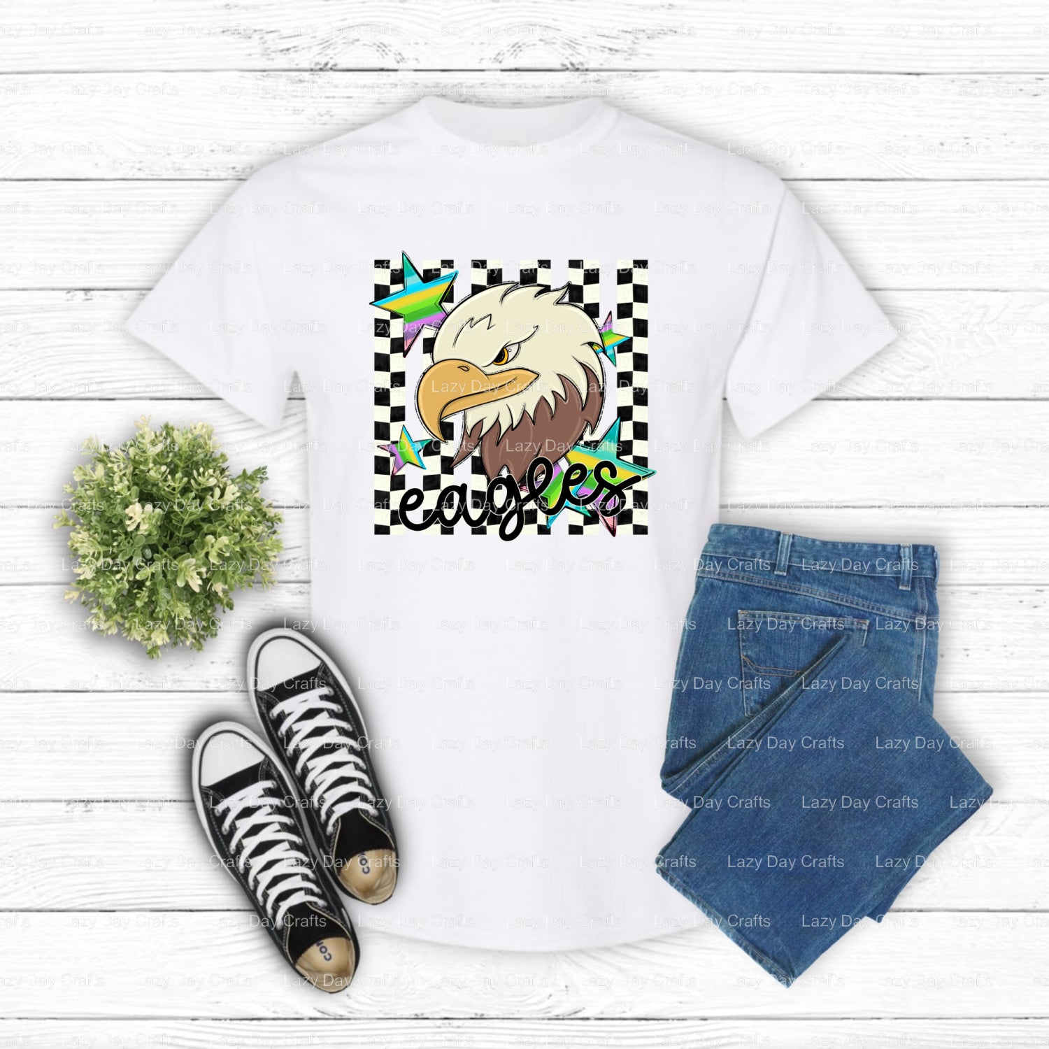 EAGLES School Mascot – DTF Transfer (view 2 of 2) – by Lazy Day Crafts – DTF Transfers – School Mascot, Apparel Decor