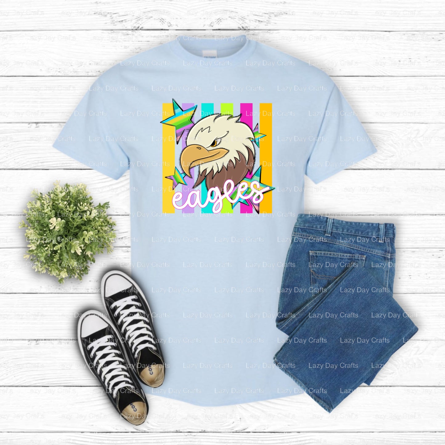 EAGLES School Mascot – DTF Transfer (view 2 of 2) – by Lazy Day Crafts – DTF Transfers – School Mascot, Apparel Decor