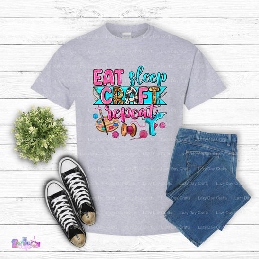 EAT SLEEP CRAFT REPEAT – Crafter's Hobbies DTF Transfer (view 1 of 2) – by Lazy Day Crafts – DTF Transfers – Crafting, Hob...
