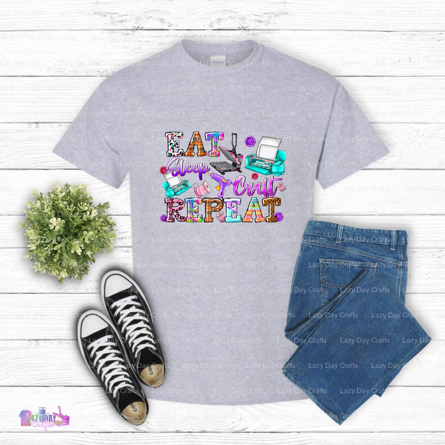 Eat Sleep Craft Repeat – Crafting DTF Transfer (view 1 of 2) – by Lazy Day Crafts – DTF Transfers – Crafting, Hobbies