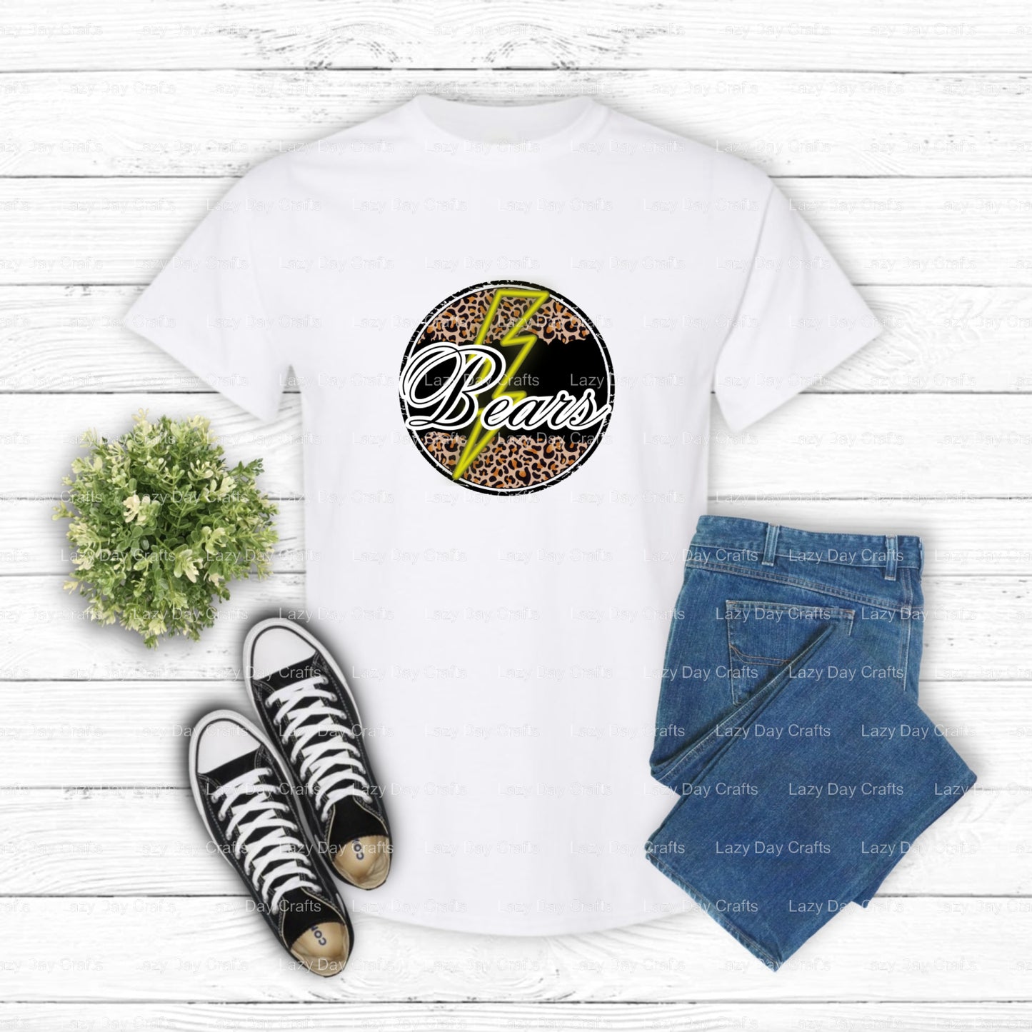 Energetic Bear Mascot – School Spirit DTF Transfer (view 2 of 2) – by Lazy Day Crafts – DTF Transfers – Lazy Day Crafts, D...
