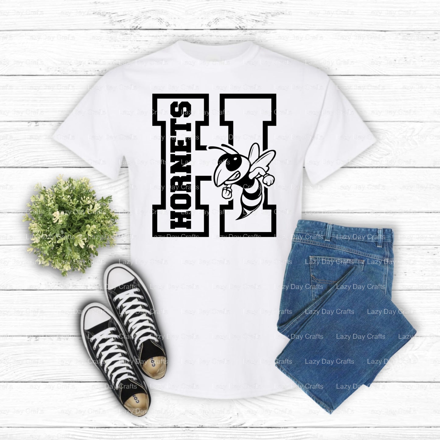 Energetic Hornet Mascot – School Spirit DTF Transfer (view 2 of 2) – by Lazy Day Crafts – DTF Transfers – School Mascot, A...
