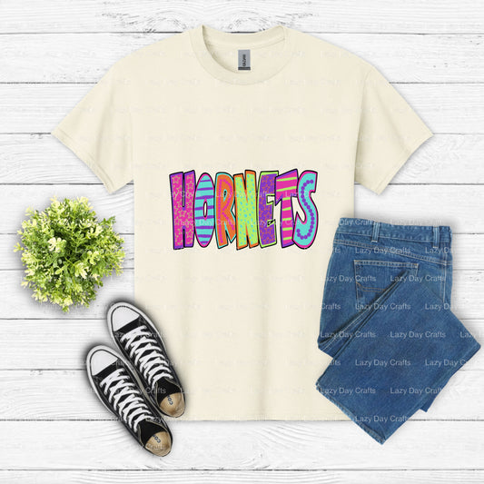 Energetic Hornets Mascot – School Spirit DTF Transfer (view 1 of 2) – by Lazy Day Crafts – DTF Transfers – School Mascot,...