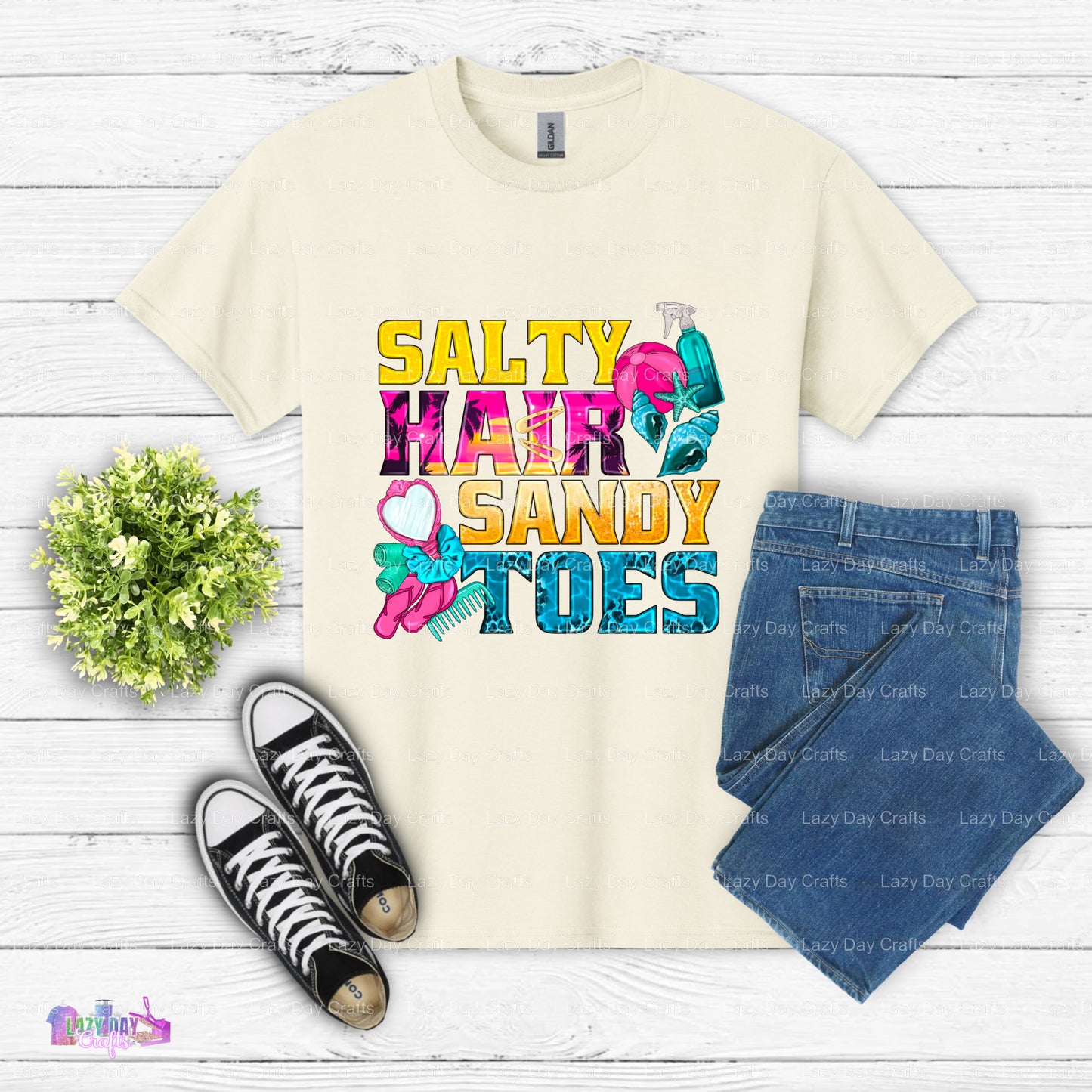 "Salty Hair Sandy Toes" – Beach Life DTF Transfer