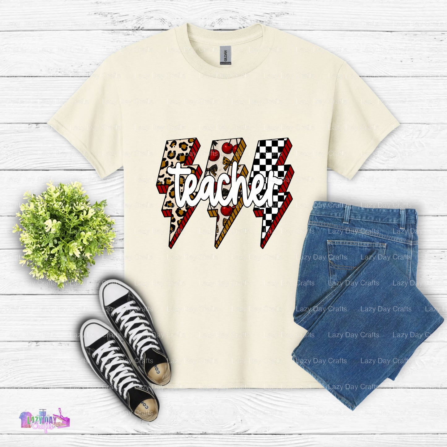 Teach Love Inspire Floral Heart – Teacher DTF Transfer