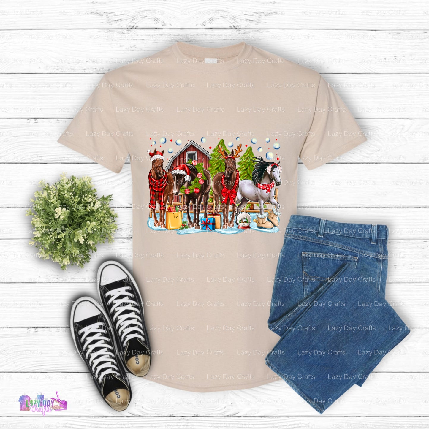Christmas Themed Horse  – Horse DTF Transfer