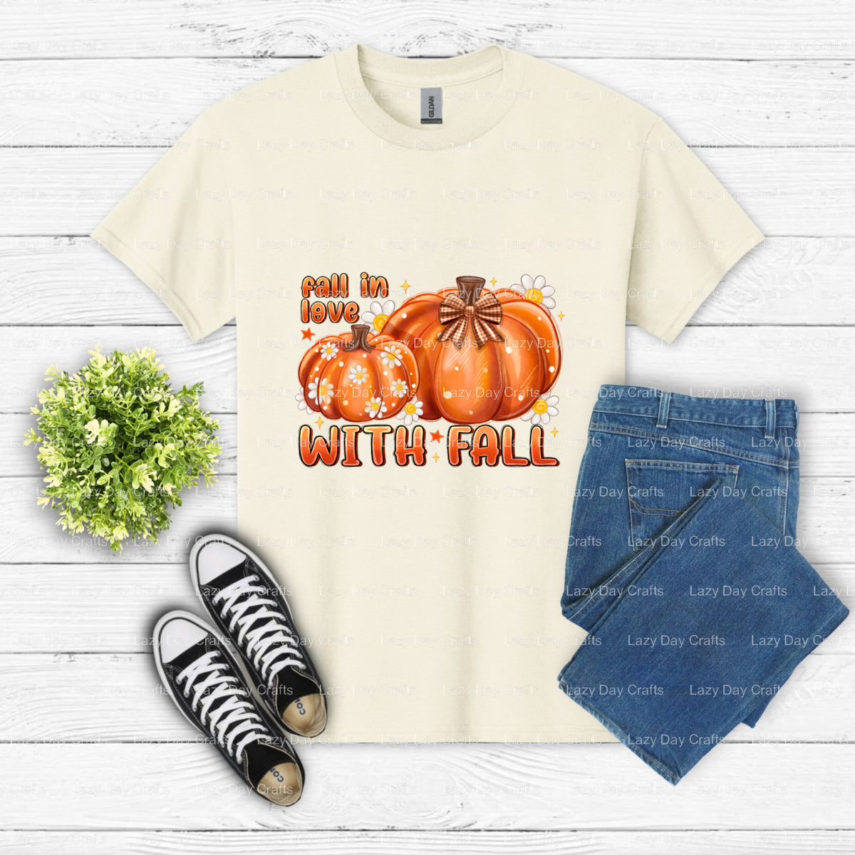 FALL IN LOVE WITH FALL – DTF Transfer (view 1 of 2) – by Lazy Day Crafts – DTF Transfers – DTF Transfers, custom apparel