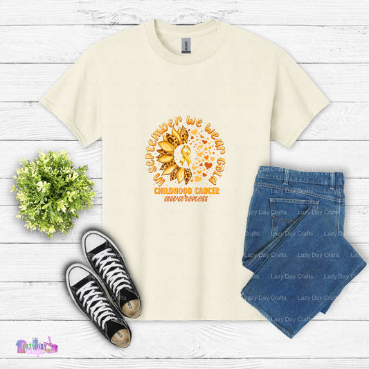 In September We Wear Gold – Childhood Cancer Awareness DTF Transfer