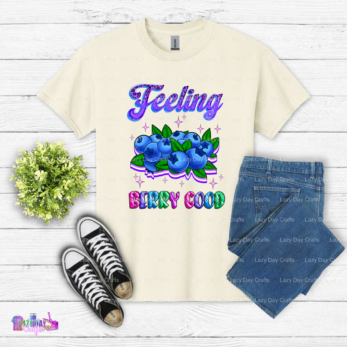 Feeling Berry Good – Mental Health DTF Transfer (view 2 of 2) – by Lazy Day Crafts – DTF Transfers – Mental Health, DTF Tr...