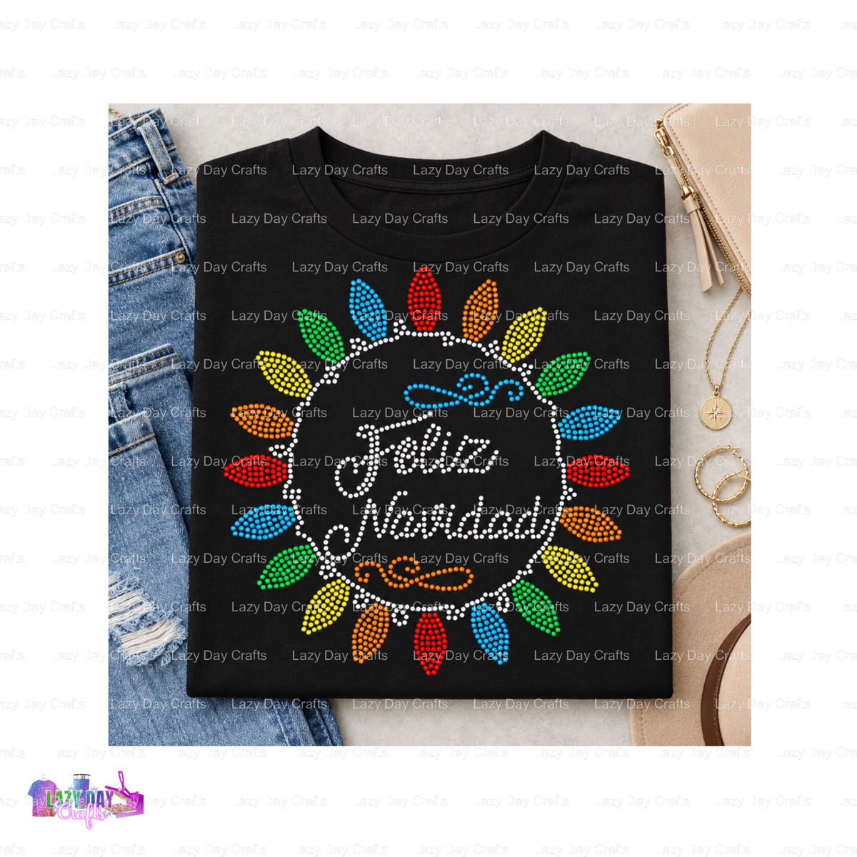 Feliz Navidad Spangle Transfer – by Lazy Day Crafts – Spangle Transfers – Spangle Transfers, Spangle Transfers
