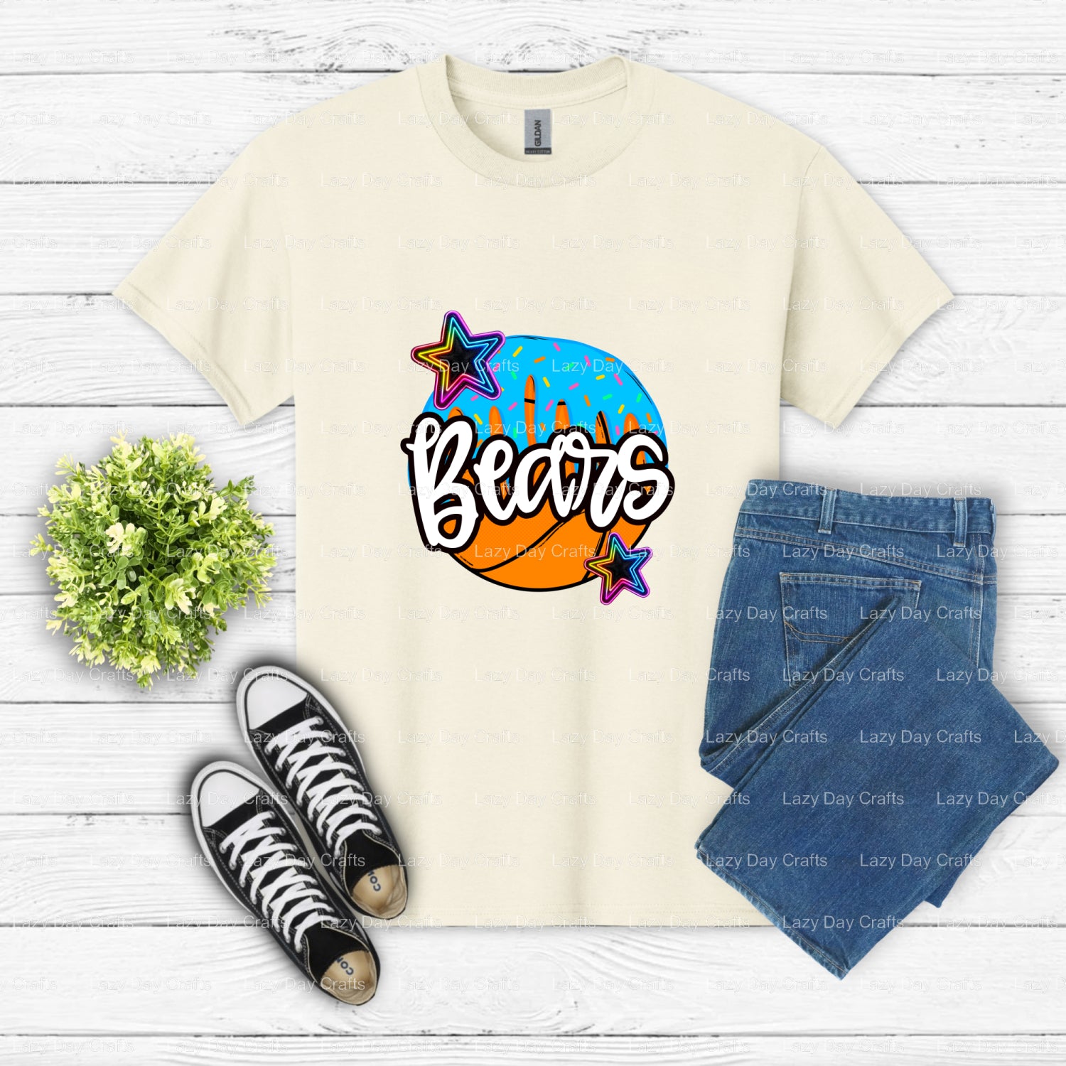 Fierce Bear Mascot Jersey – School Spirit DTF Transfer (view 2 of 2) – by Lazy Day Crafts – DTF Transfers – School Spirit,...