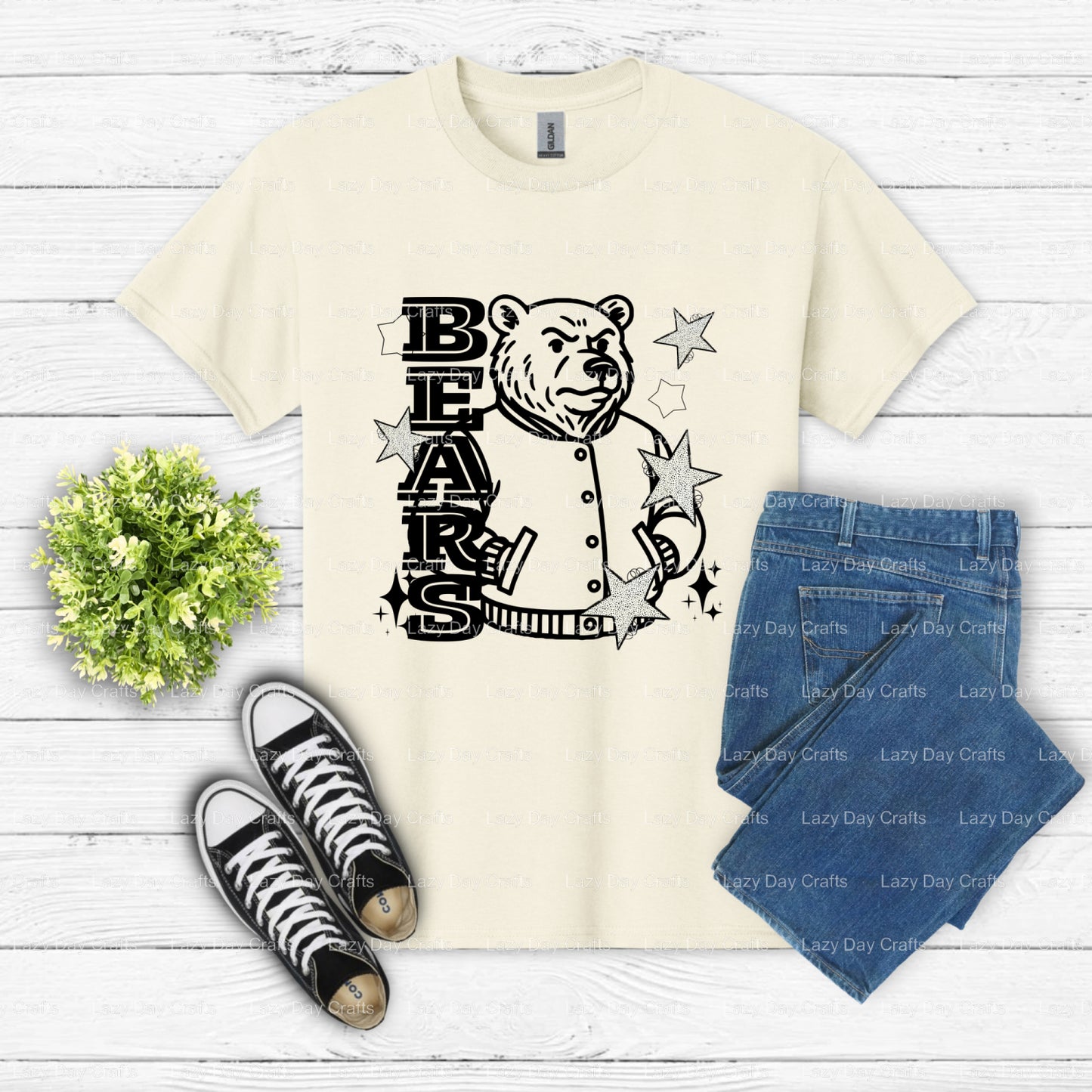 Fierce Bear Mascot – School Spirit DTF Transfer (view 2 of 2) – by Lazy Day Crafts – DTF Transfers – School Mascot, DTF Tr...