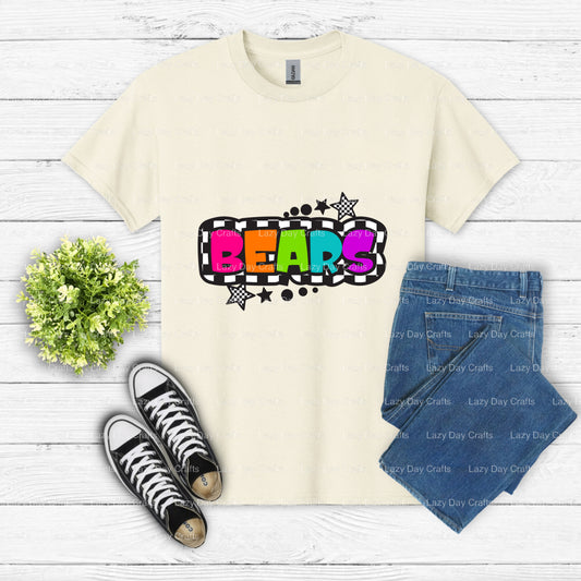 Fierce Bear Mascot with 'R' Jersey – School Spirit DTF Transfer (view 1 of 2) – by Lazy Day Crafts – DTF Transfers – Schoo...