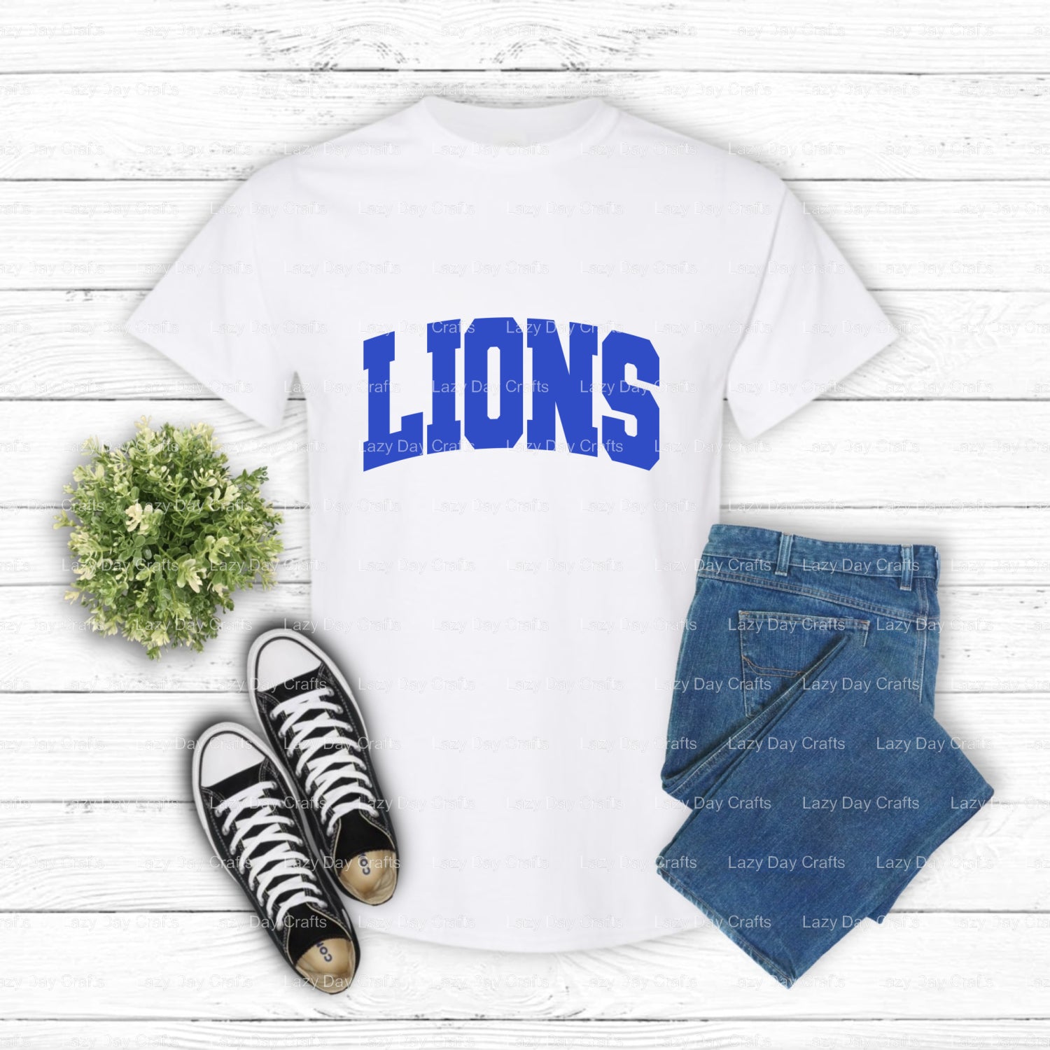 Fierce Blue Lion Mascot – School Spirit DTF Transfer (view 1 of 2) – by Lazy Day Crafts – DTF Transfers – School Mascot, A...
