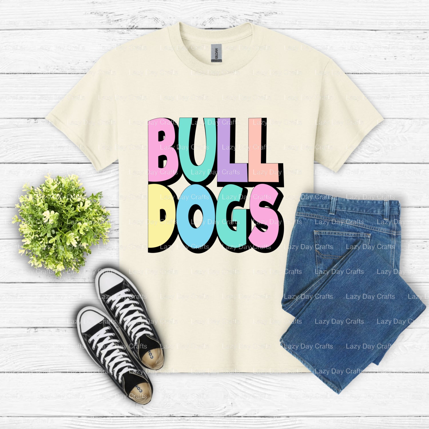 Fierce Bulldog Mascot Head – School Mascot DTF Transfer (view 2 of 2) – by Lazy Day Crafts – DTF Transfers – School Mascot...