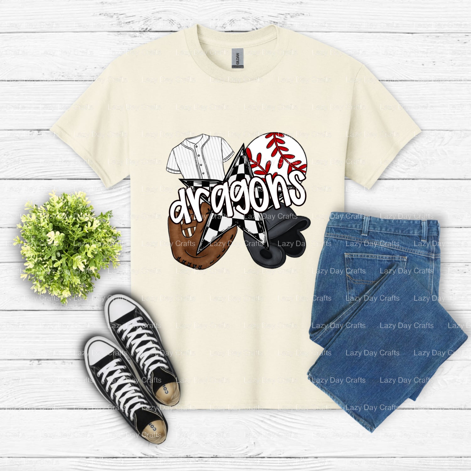 Fierce Dragon Head Mascot – School Spirit DTF Transfer (view 2 of 2) – by Lazy Day Crafts – DTF Transfers – School Mascot,...