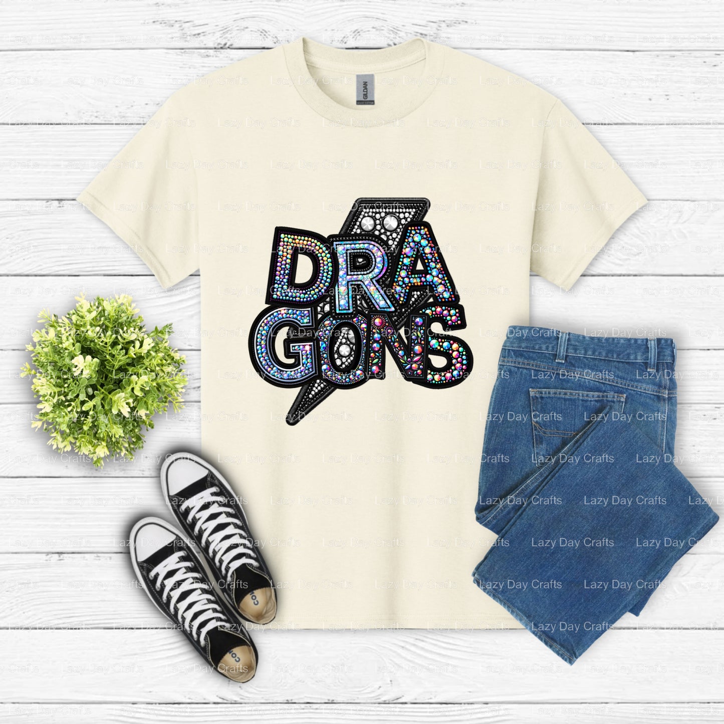 Fierce Dragon Head School Mascot – DTF Transfer (view 2 of 2) – by Lazy Day Crafts – DTF Transfers – School Mascot, DTF Tr...