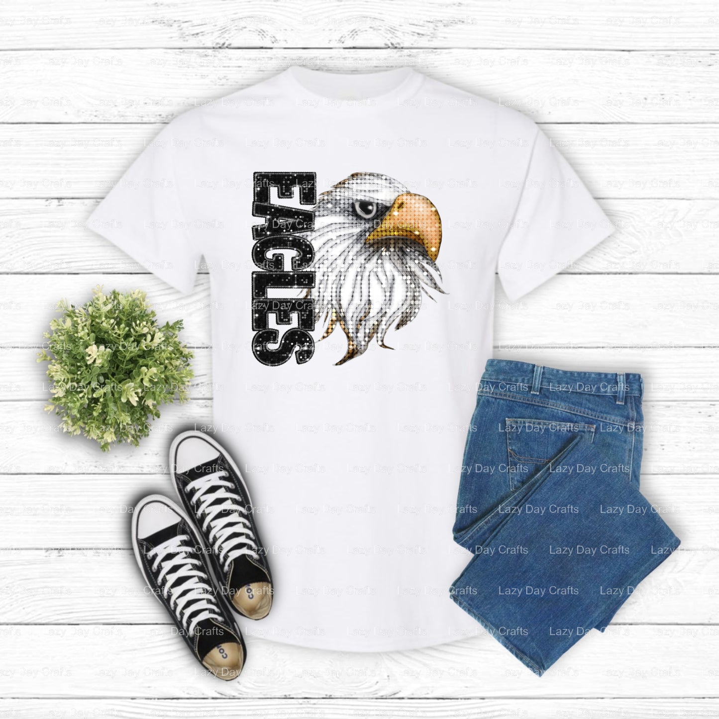 Fierce Eagle Mascot Head – School Spirit DTF Transfer (view 2 of 2) – by Lazy Day Crafts – DTF Transfers – School Mascot,...