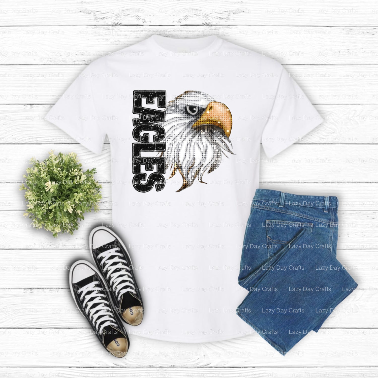 Fierce Eagle Mascot Head – School Spirit DTF Transfer (view 2 of 2) – by Lazy Day Crafts – DTF Transfers – School Mascot,...