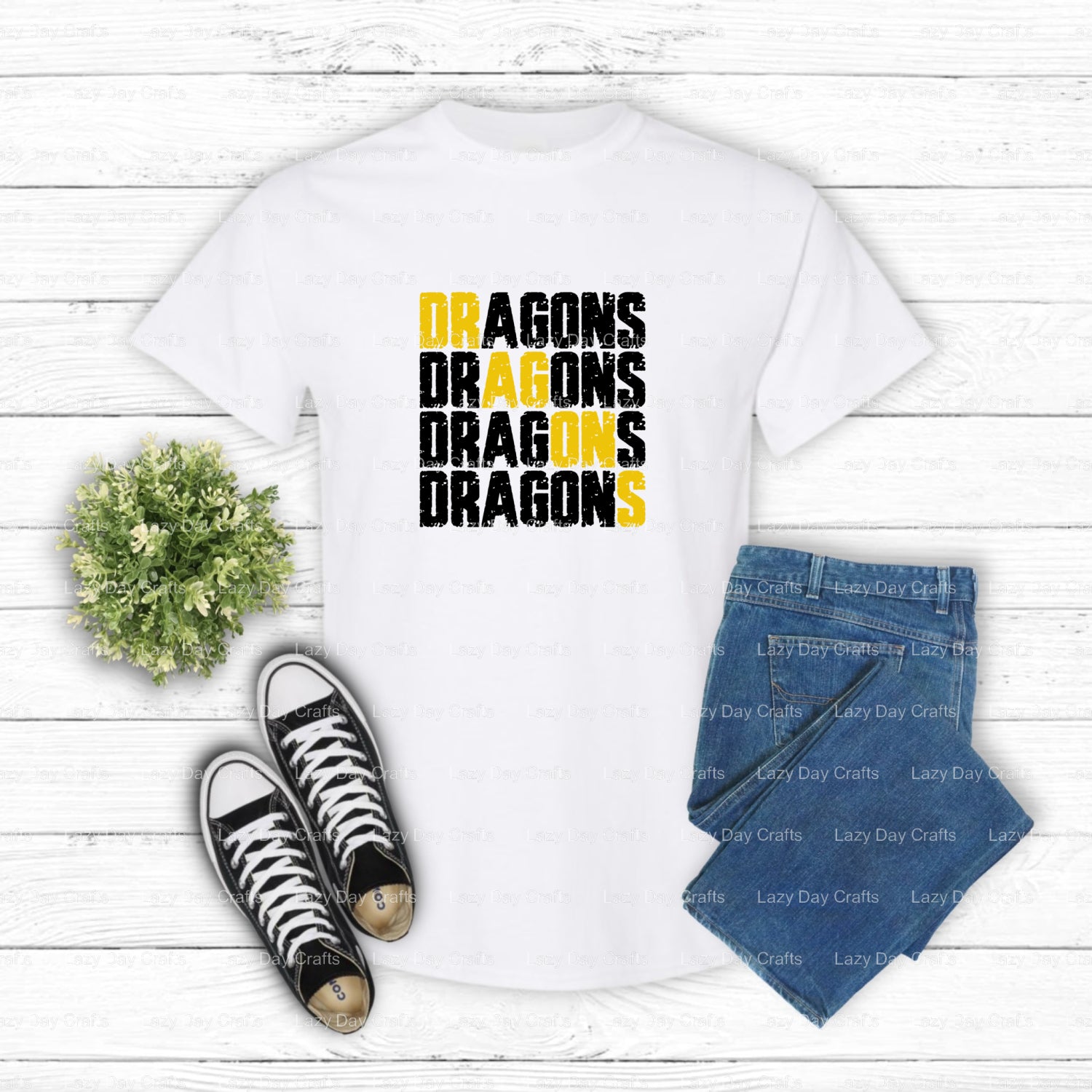 Fierce Green Dragon School Mascot – DTF Transfer (view 2 of 2) – by Lazy Day Crafts – DTF Transfers – School Mascot, Appar...
