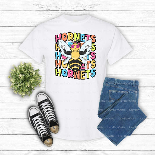Fierce Hornets Mascot – School Spirit DTF Transfer (view 1 of 2) – by Lazy Day Crafts – DTF Transfers – School Spirit, App...