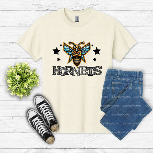 Fierce Hornets Mascot – School Spirit DTF Transfer (view 1 of 2) – by Lazy Day Crafts – DTF Transfers – School Mascot, DTF...