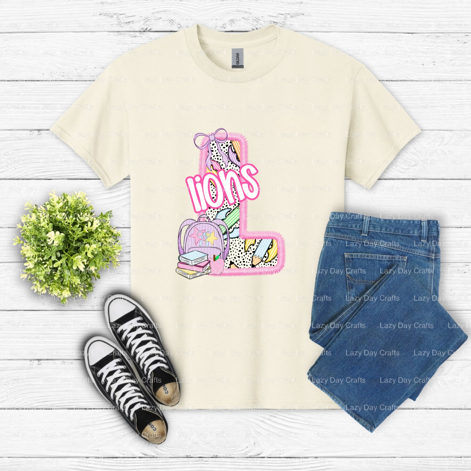 Fierce Lion Head School Mascot – DTF Transfer (view 2 of 2) – by Lazy Day Crafts – DTF Transfers – School Mascot, Apparel...