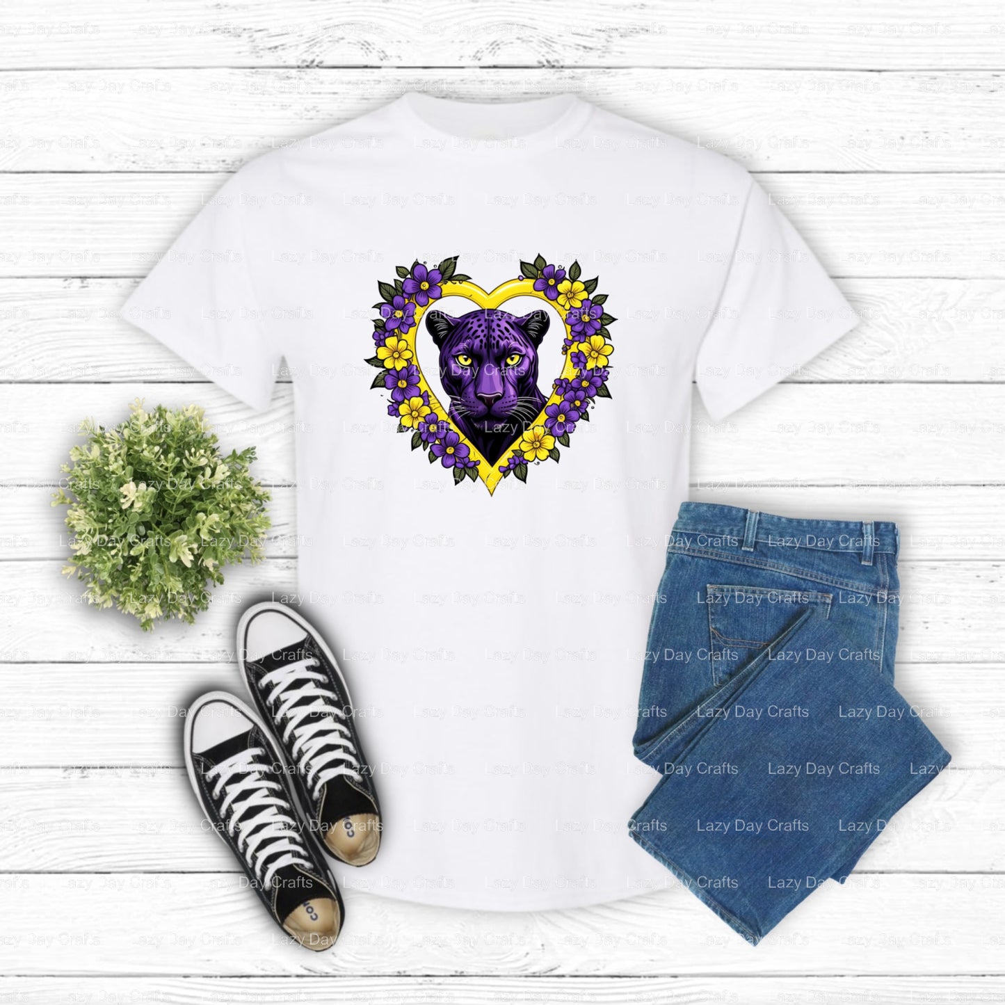 Fierce Panther Mascot Head – School Spirit DTF Transfer (view 2 of 2) – by Lazy Day Crafts – DTF Transfers – Lazy Day Craf...