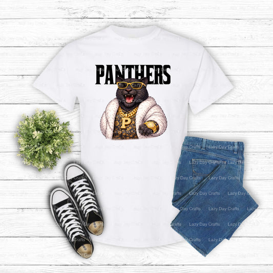 Fierce Panther Mascot – School Spirit DTF Transfer (view 1 of 2) – by Lazy Day Crafts – DTF Transfers – School Spirit, App...