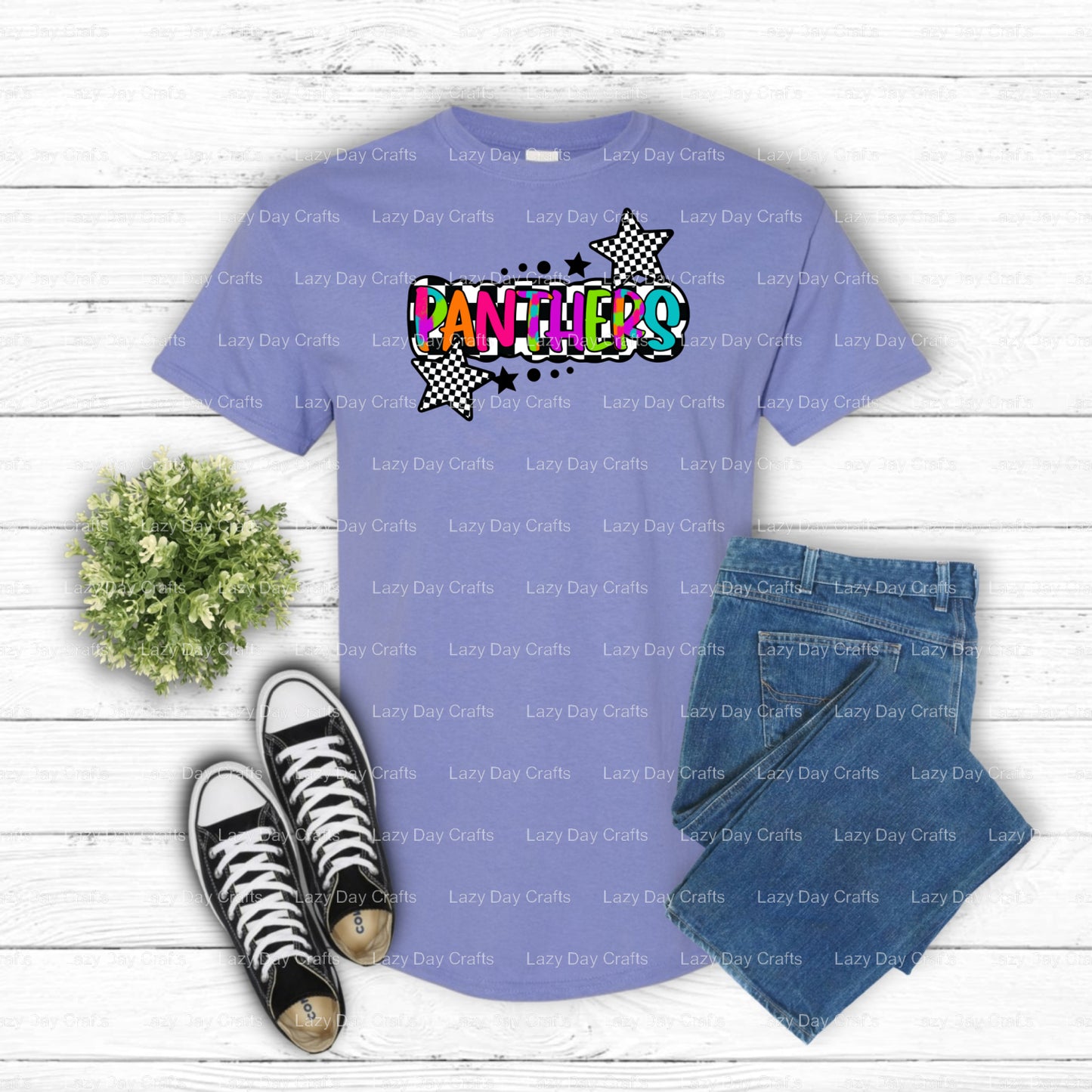 Fierce Panther Mascot – School Spirit DTF Transfer (view 1 of 2) – by Lazy Day Crafts – DTF Transfers – School Spirit, App...