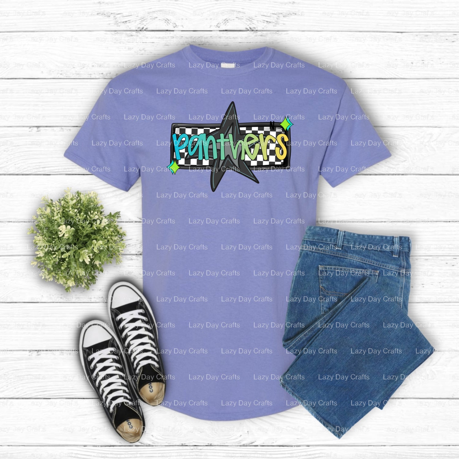 Fierce Panther Mascot – School Spirit DTF Transfer (view 1 of 2) – by Lazy Day Crafts – DTF Transfers – School Mascot DTF,...