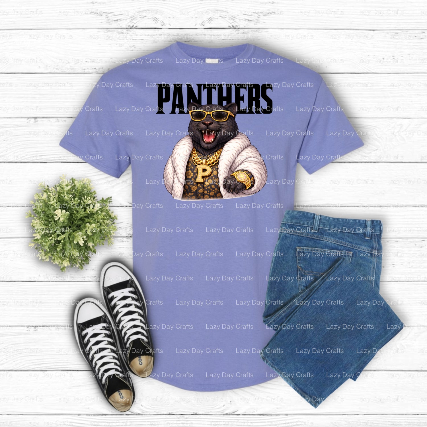 Fierce Panther Mascot – School Spirit DTF Transfer (view 2 of 2) – by Lazy Day Crafts – DTF Transfers – School Spirit, App...