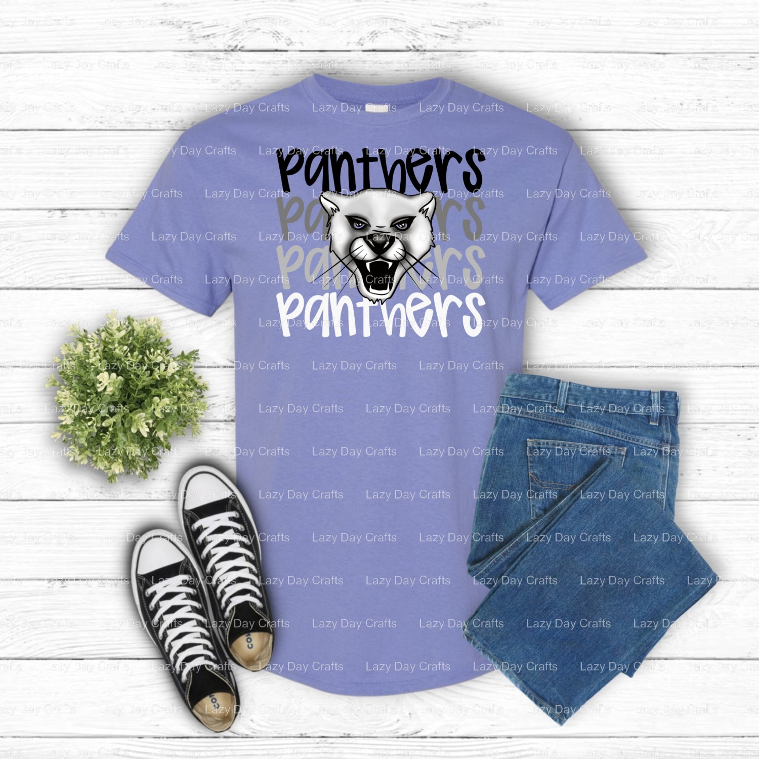 Fierce Panther Mascot – School Spirit DTF Transfer (view 2 of 2) – by Lazy Day Crafts – DTF Transfers – School Spirit, DTF...