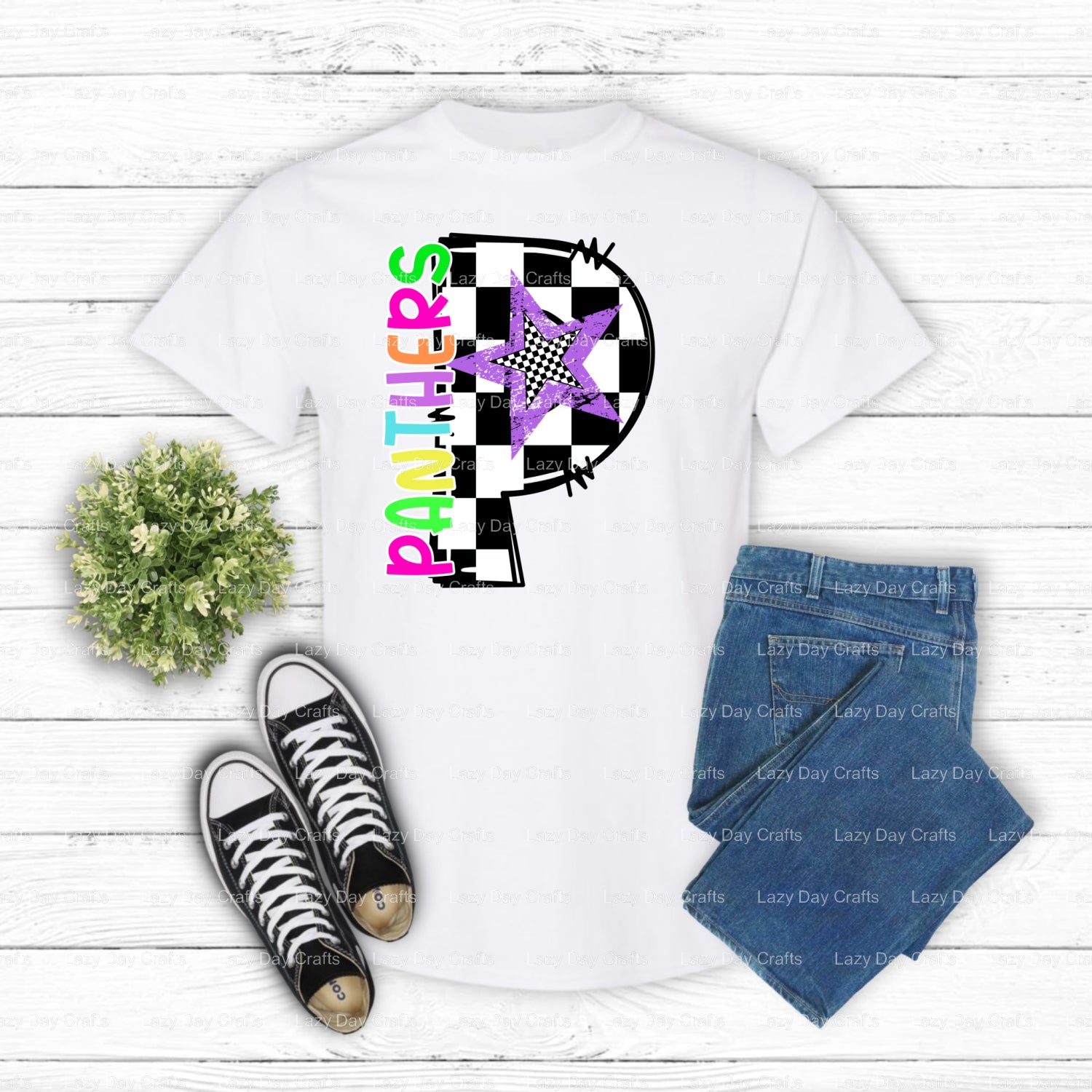 Fierce Panther Mascot – School Spirit DTF Transfer (view 2 of 2) – by Lazy Day Crafts – DTF Transfers – School Mascots, Ap...
